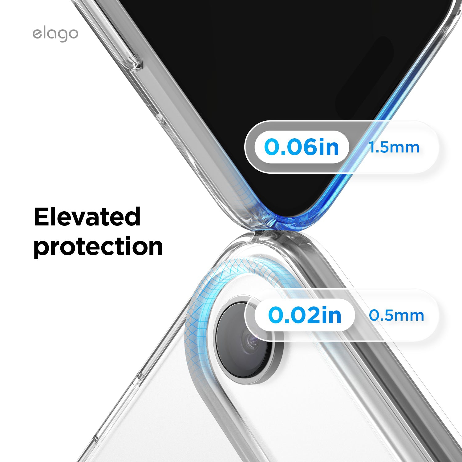 elago Magnetic Hybrid Transparent Slim Case for iPhone Air Case 6.5" - Compatible with MagSafe, PC + TPU Hybrid Technology, Shockproof Protective
