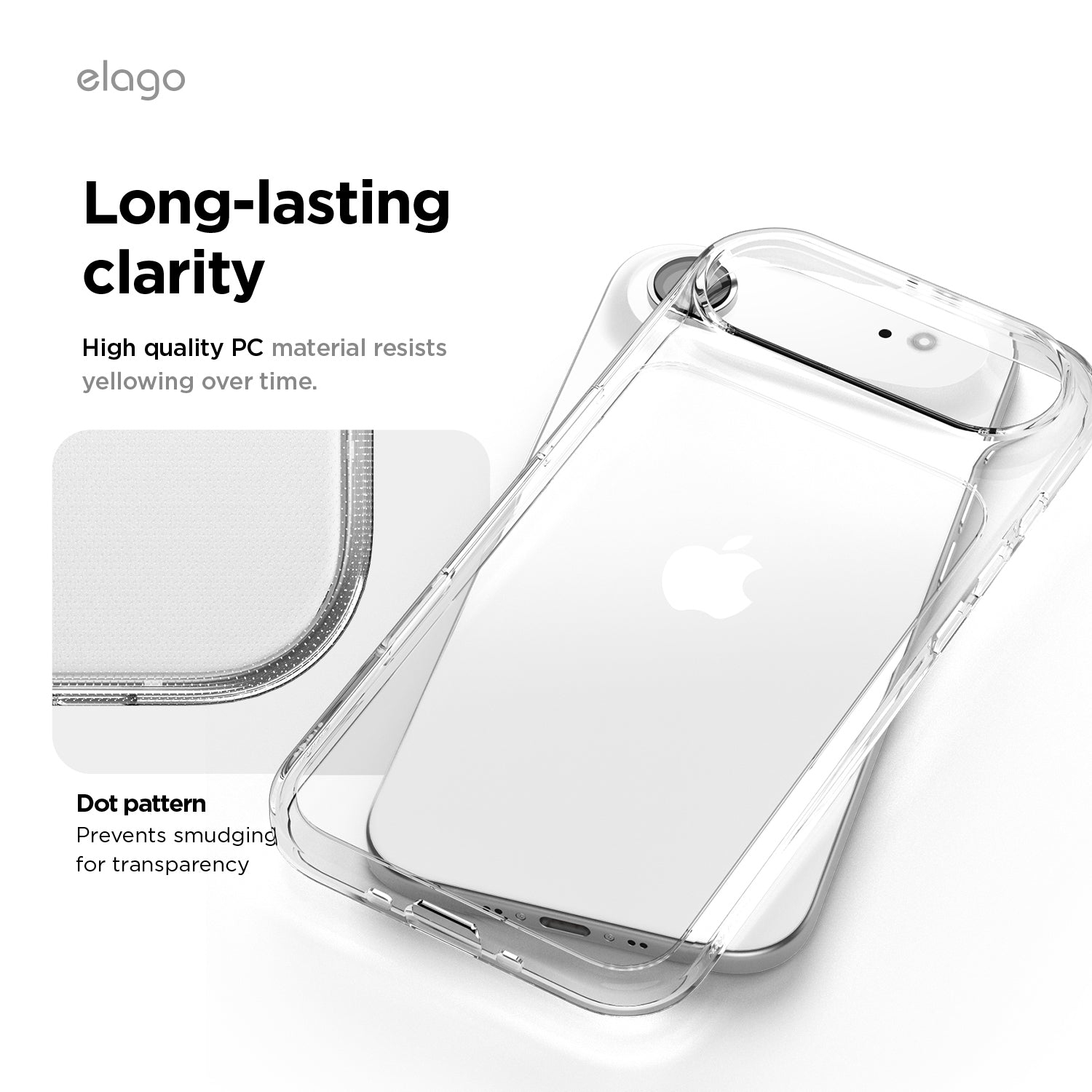 elago Hybrid Transparent Slim Case for iPhone Air Case 6.5" - PC + TPU Hybrid Technology, Crystal Clear, Shockproof Protective Cover