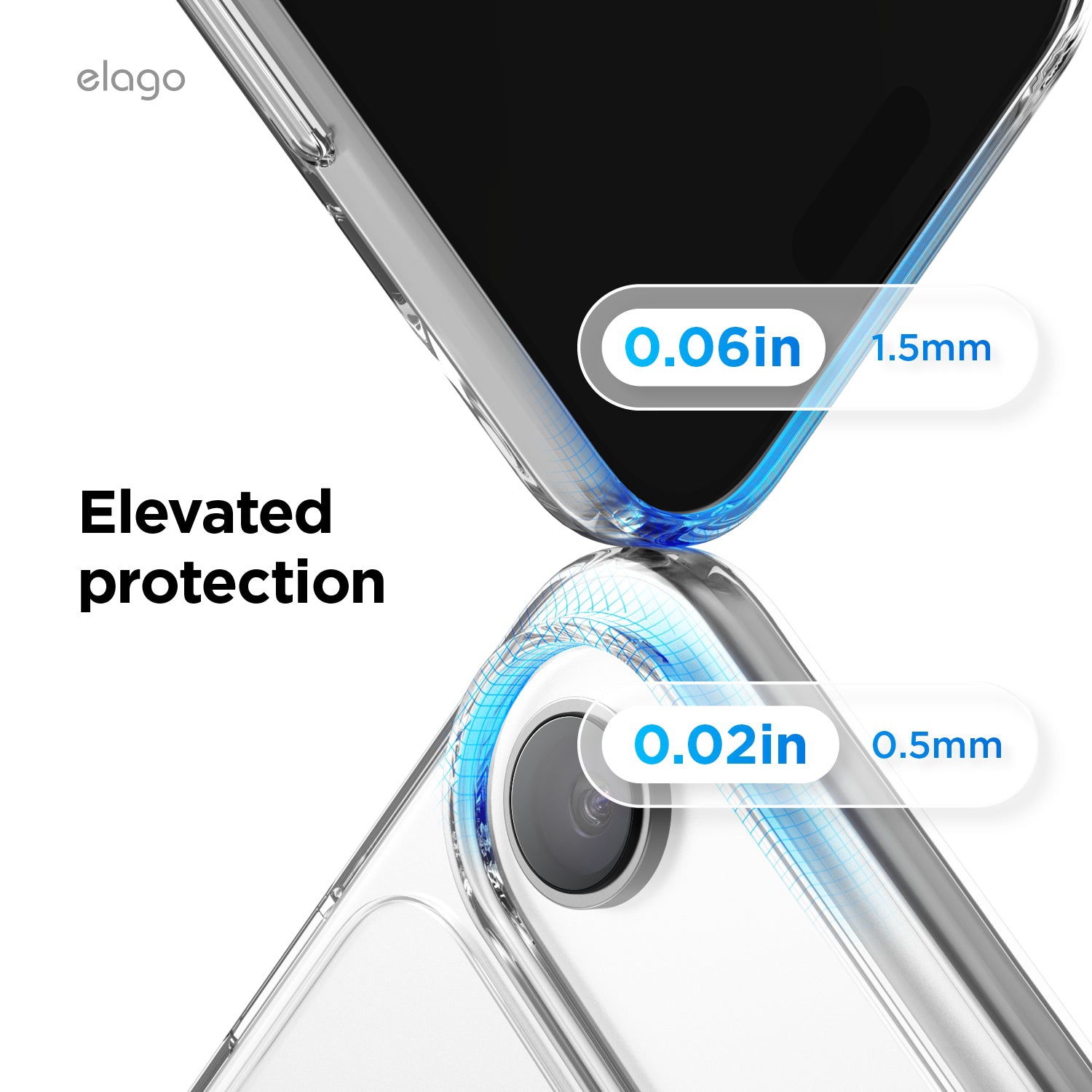 elago Hybrid Transparent Slim Case for iPhone Air Case 6.5" - PC + TPU Hybrid Technology, Crystal Clear, Shockproof Protective Cover