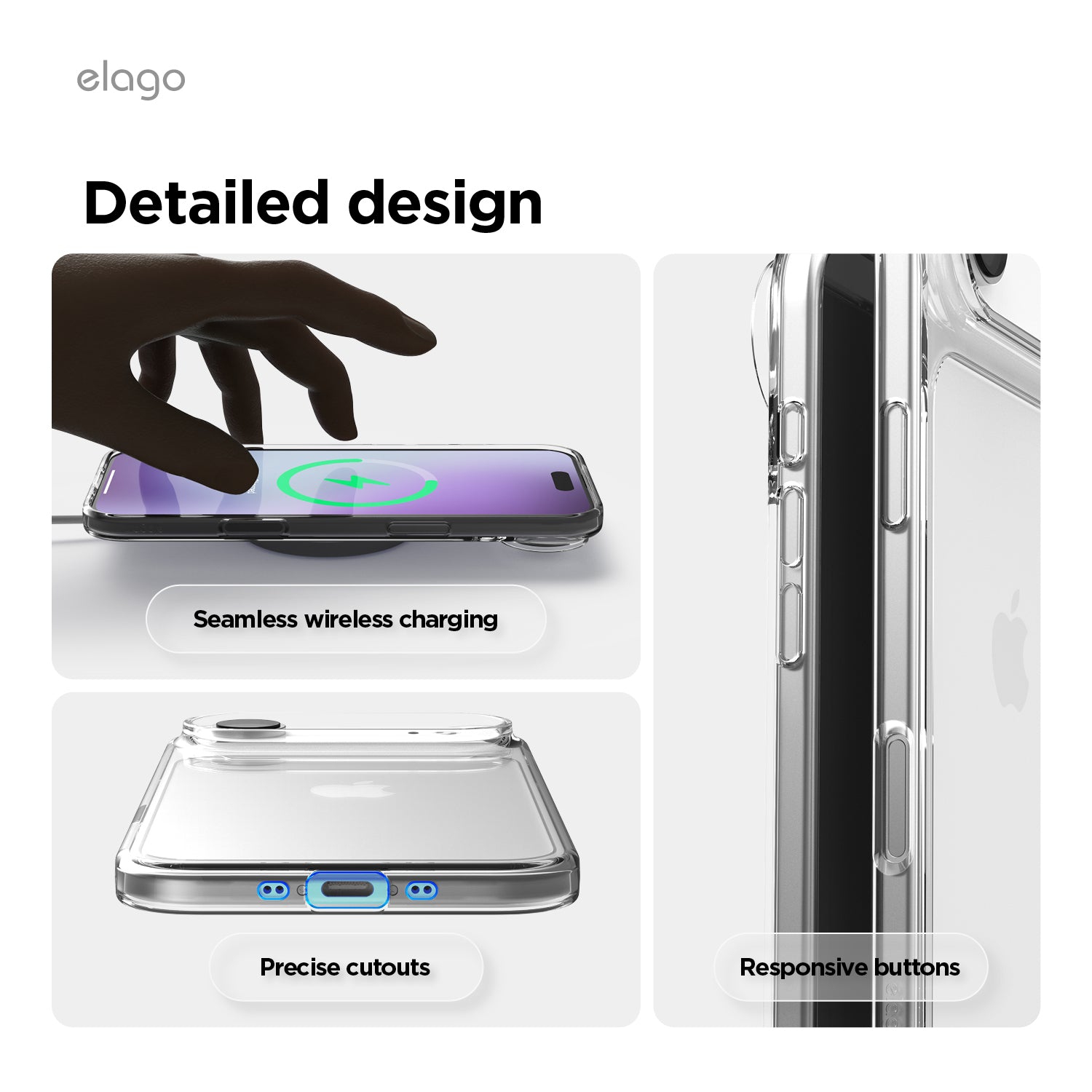 elago Hybrid Transparent Slim Case for iPhone Air Case 6.5" - PC + TPU Hybrid Technology, Crystal Clear, Shockproof Protective Cover
