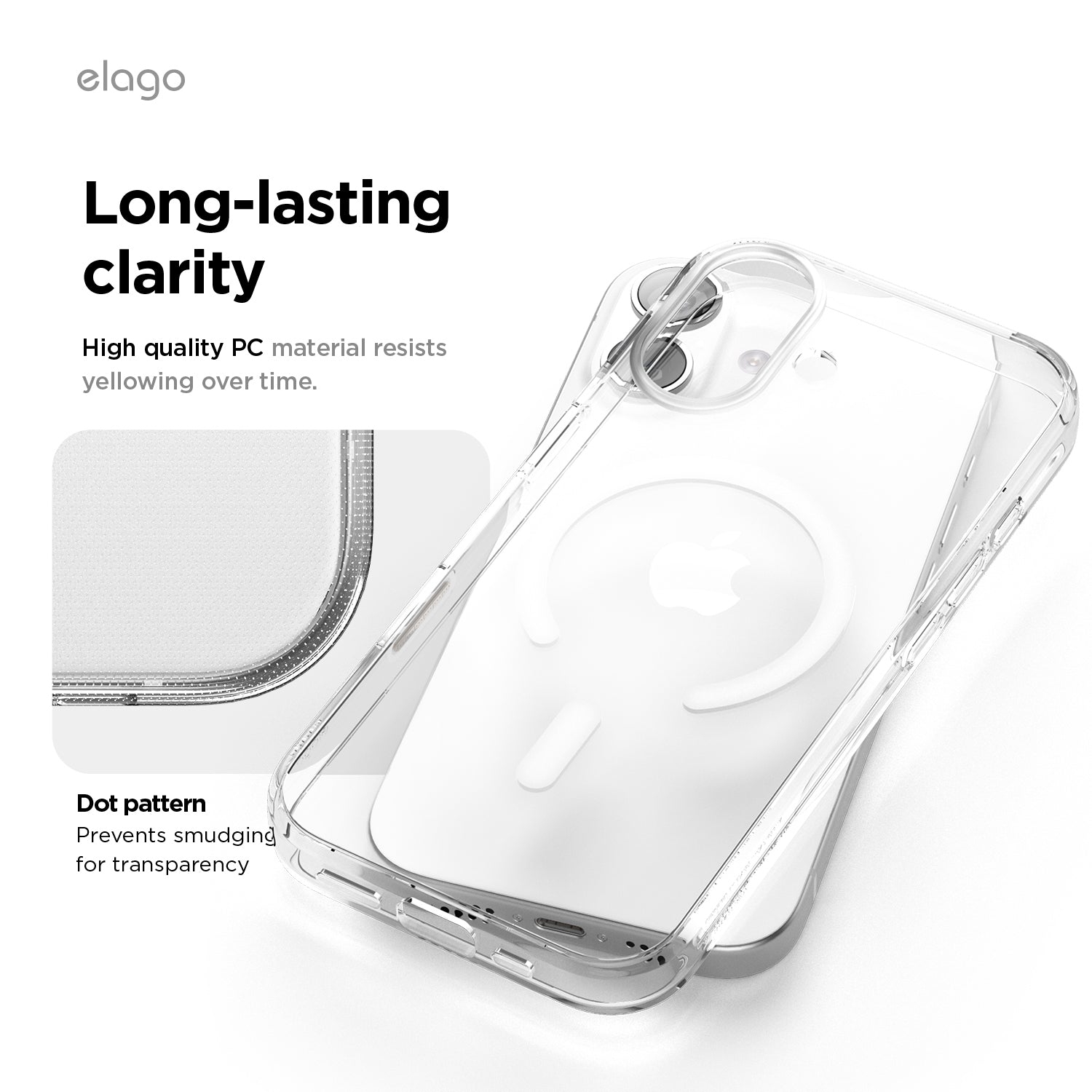 Étui mince transparent hybride magnétique Elago pour iPhone 17 de 6,3&nbsp;po - Compatible avec MagSafe, PC + TPU Hybrid, couverture de protection