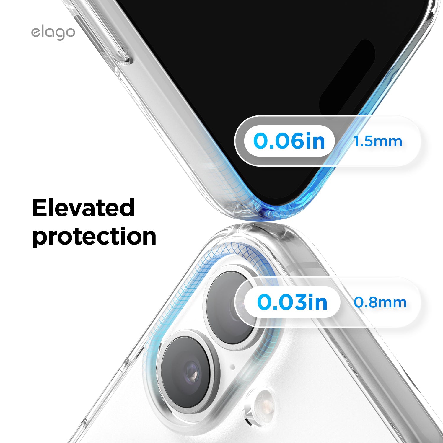 Étui mince transparent hybride magnétique Elago pour iPhone 17 de 6,3&nbsp;po - Compatible avec MagSafe, PC + TPU Hybrid, couverture de protection