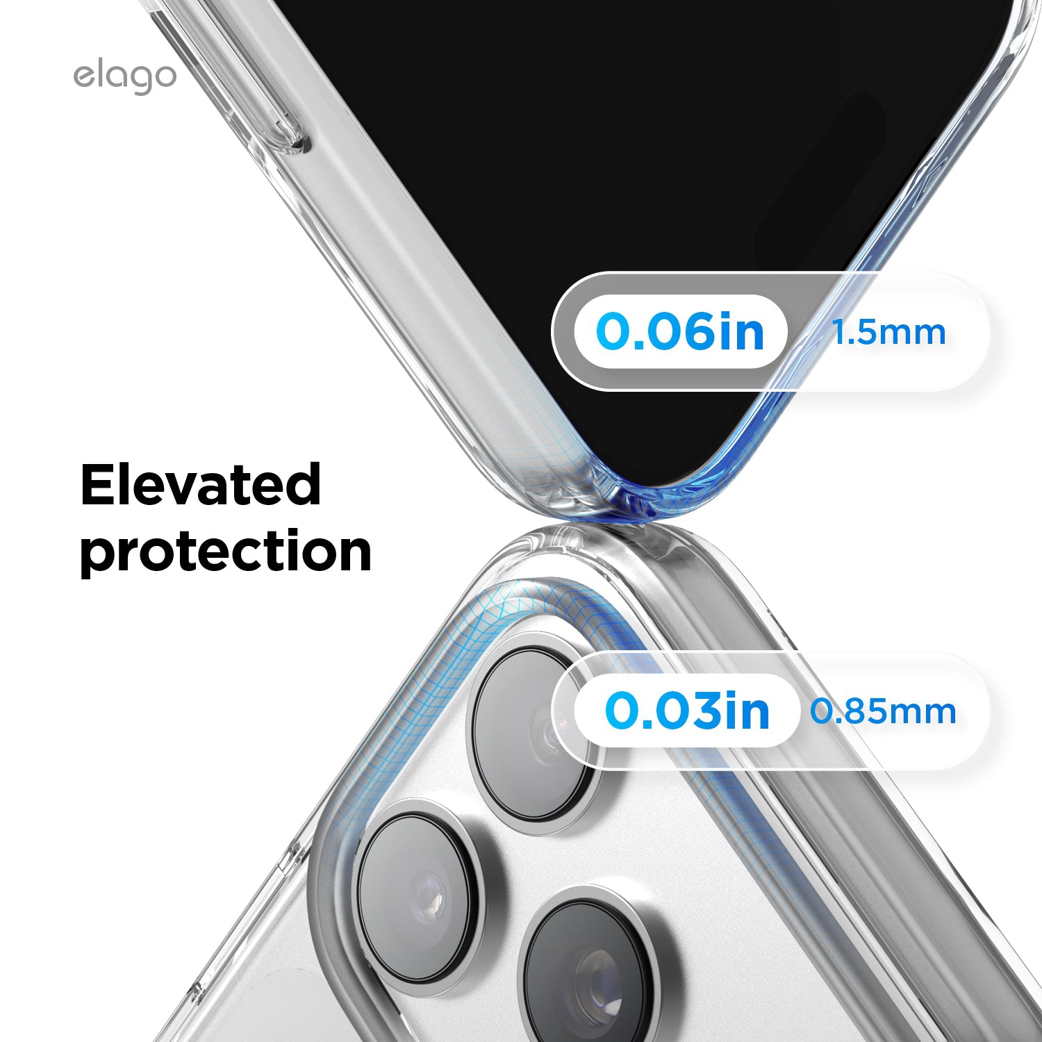 elago Magnetic Hybrid Transparent Slim Case for iPhone 17 Pro Case 6.3" - Compatible with MagSafe, PC + TPU Hybrid Technology, Shockproof Protective