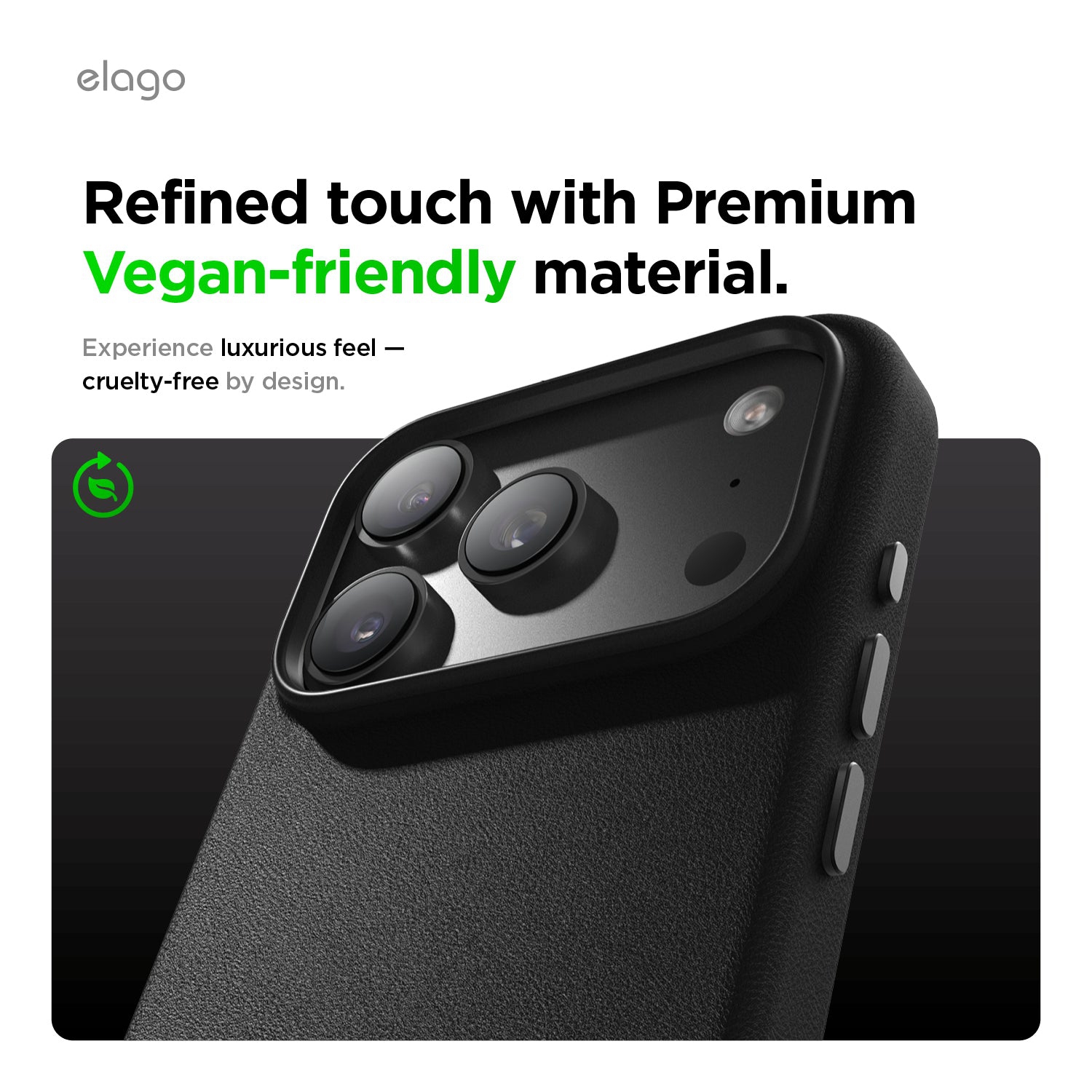 elago Magnetic Leather Case for iPhone 17 Pro Max Case, All MagSafe Accessories, 6.9 inch - Built-in Magnets, Durable Vegan Leather, Shockproof,