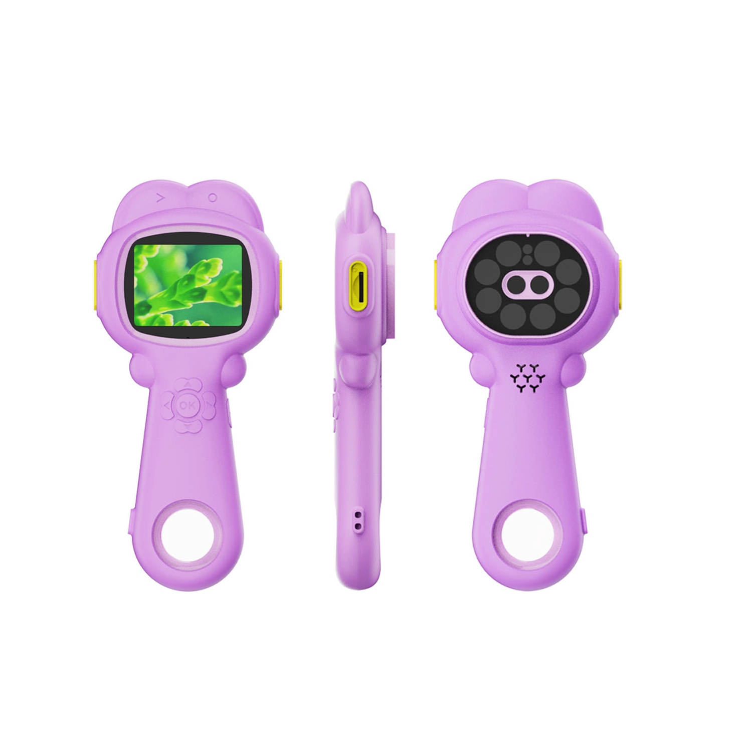 Microscope portatif pour enfants 2 mégapixels Caméra double 2-en-1 avec interrupteur automatique pour photos/vidéos/lecture/jeux - objectif 500x