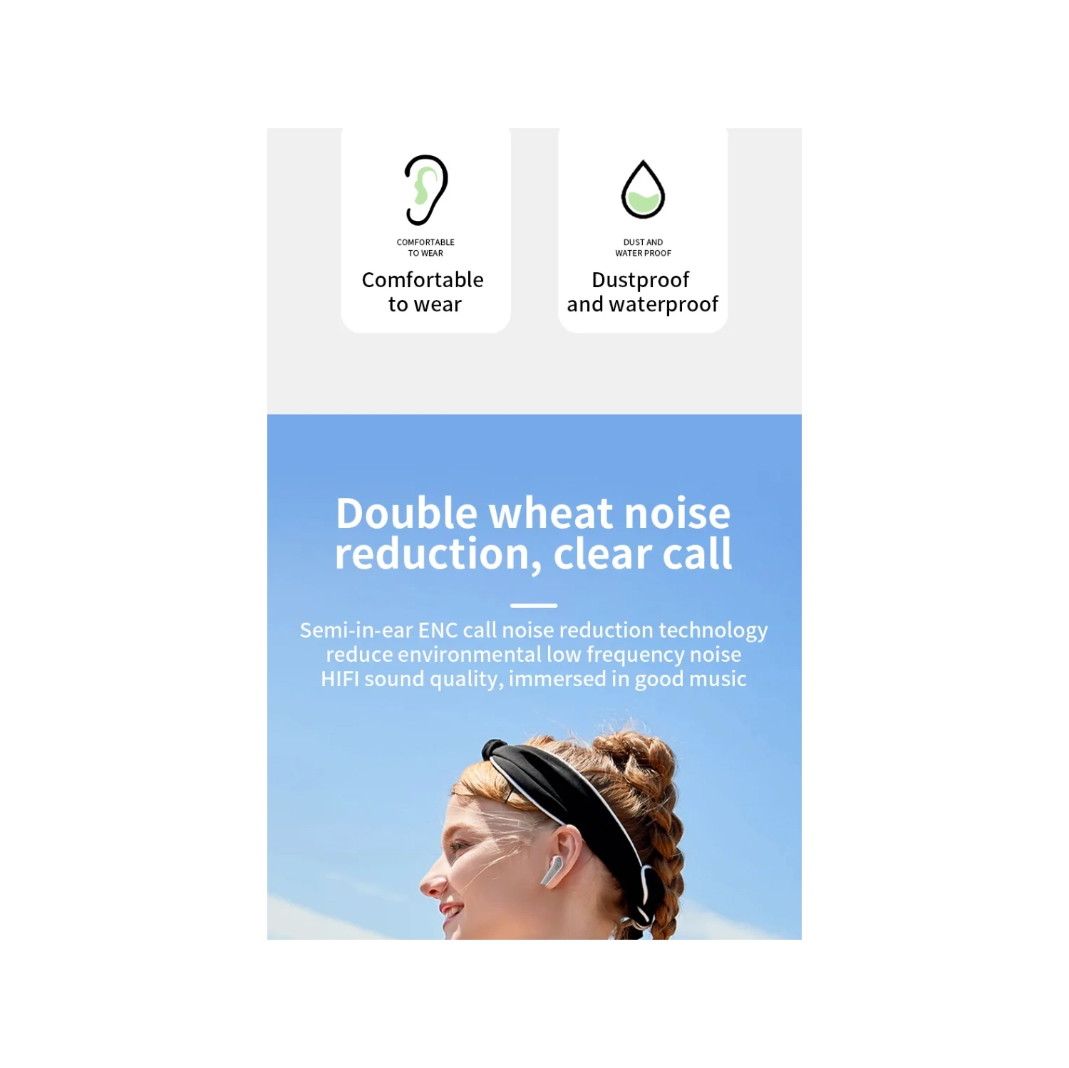 Casque d'écoute sans fil Bluetooth Écouteurs Bluetooth 100 % sans fil à suppression du bruit eSports Gaming Écouteurs sans fil Bluetooth - Vert