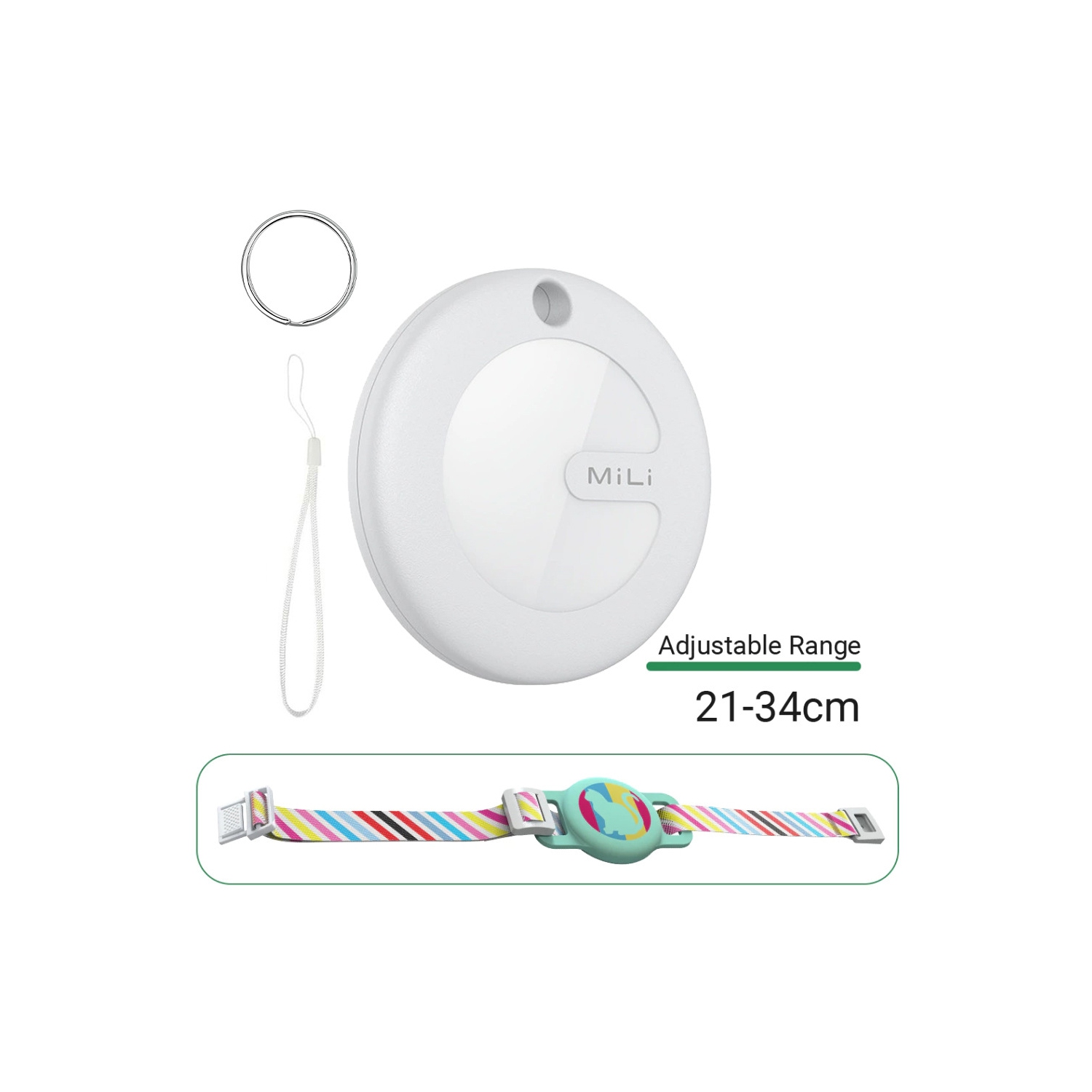 Mitag Android Tracker AIRTAG Dispositif de bagage Anti-Lost Device Case Pet Tracker adapté pour Samsung Google - Collier chat blanc + vert