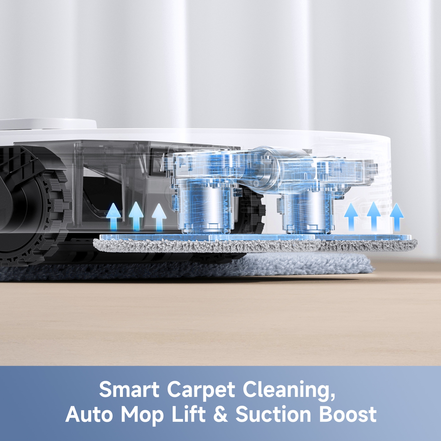 Mova E40 Ultra Robot Vacuum and Mop, 19,000Pa Suction, Extenable & Liftable Mop, All-in-One Station, Auto-Empty, Auto Washing & Hot Air Drying,