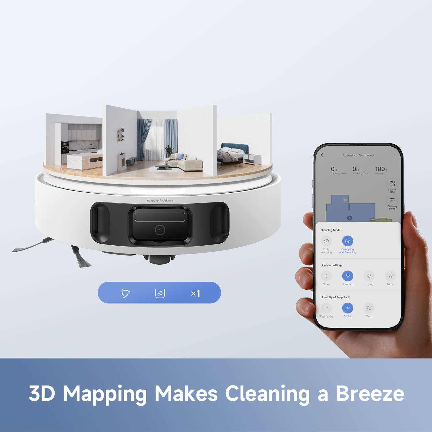 Mova E40 Ultra Robot Vacuum and Mop, 19,000Pa Suction, Extenable & Liftable Mop, All-in-One Station, Auto-Empty, Auto Washing & Hot Air Drying,