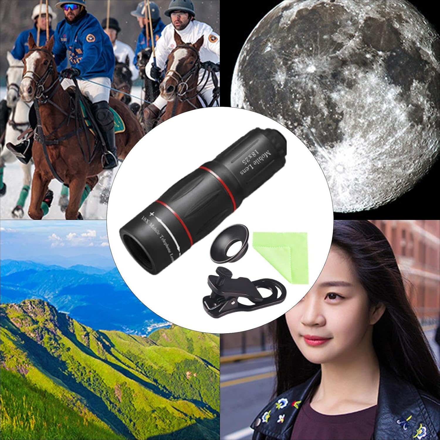 Monoculaire pour adultes - Monoculaire 18X25, léger, optique HD, adapté à l'observation d'oiseaux, à la chasse, à la randonnée et au camping