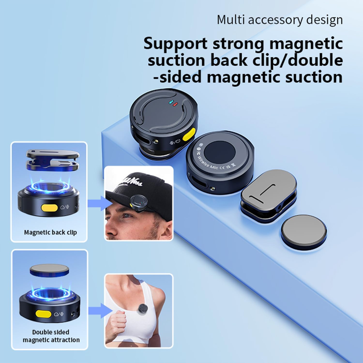 Wireless lavalier microphone with two microphones, intelligent noise cancellation, and a magnetic charging case for extended battery life - Type-C