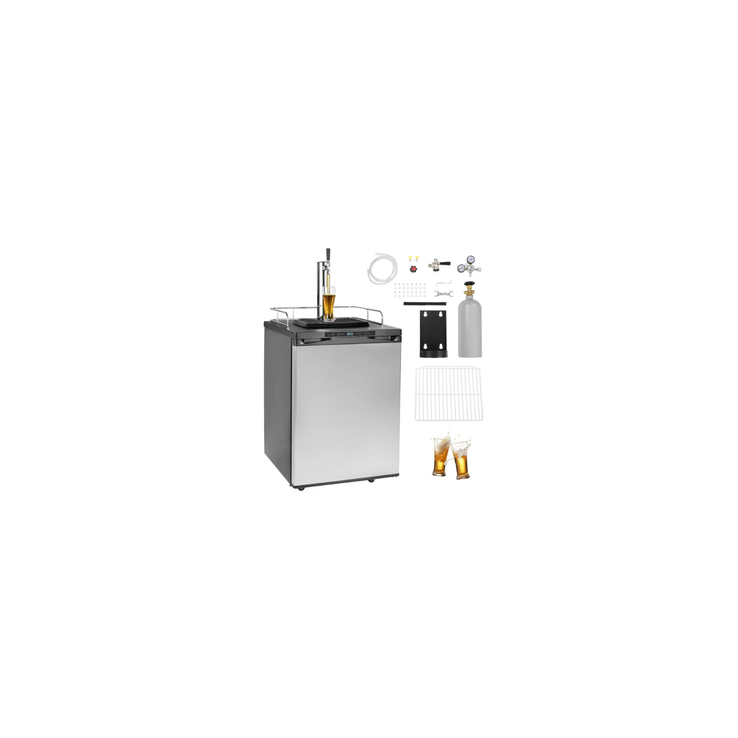 VEVOR BM-162 Beer Kegerator, Full Size Draft Beer Dispenser with Single Tap, 162 L Capacity, Digital Temperature Control, Black