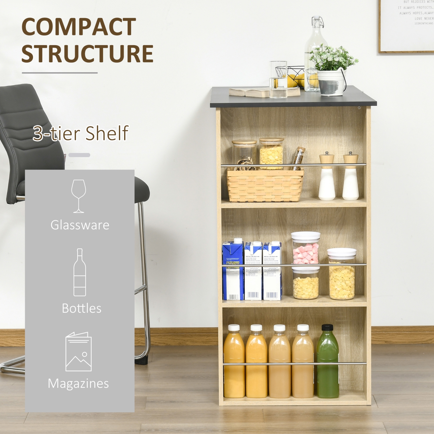 HOMCOM – Table de bar moderne, table de salle à manger à hauteur de bar avec 3 tablettes de rangement pour la cuisine, la salle à manger, le salon,