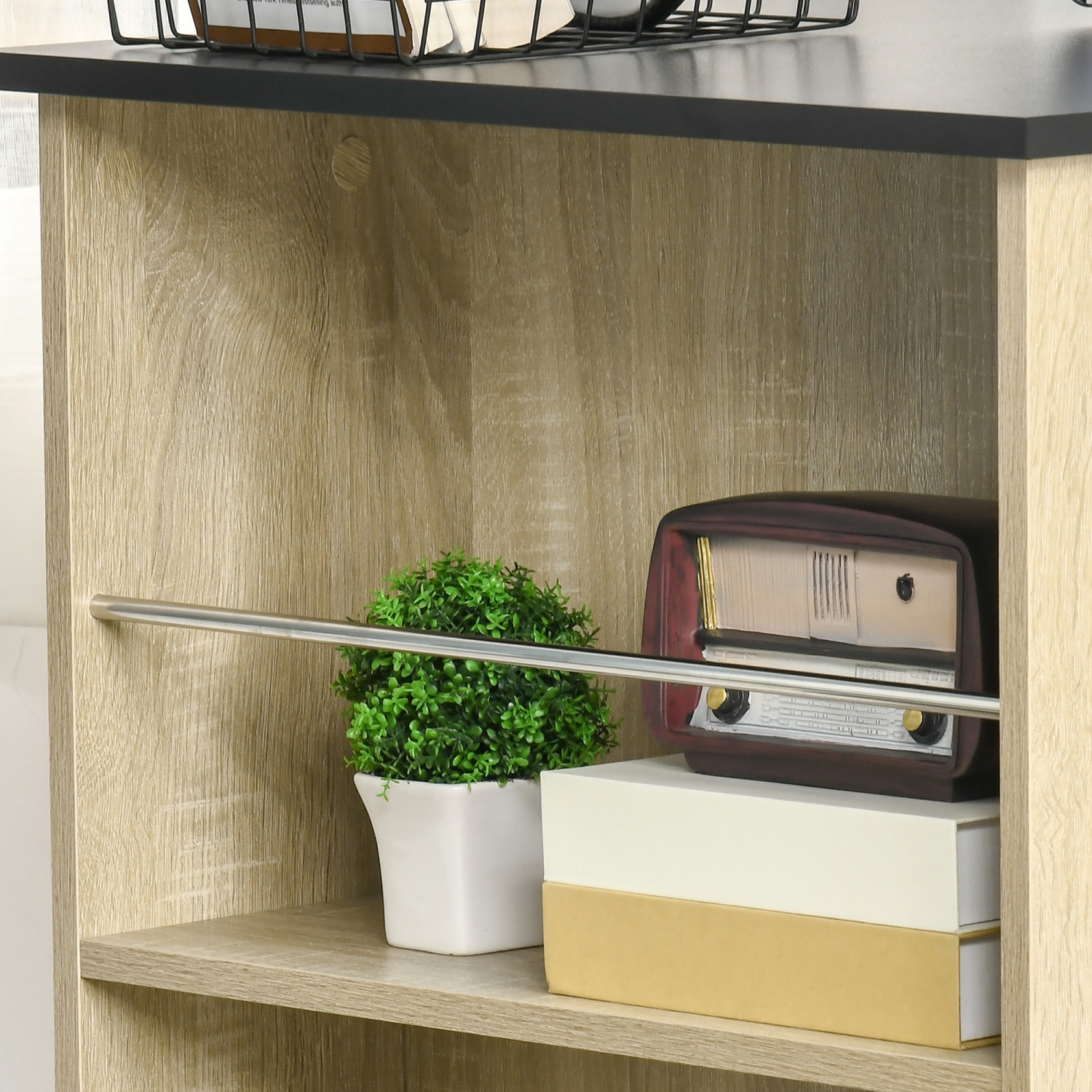 HOMCOM – Table de bar moderne, table de salle à manger à hauteur de bar avec 3 tablettes de rangement pour la cuisine, la salle à manger, le salon,