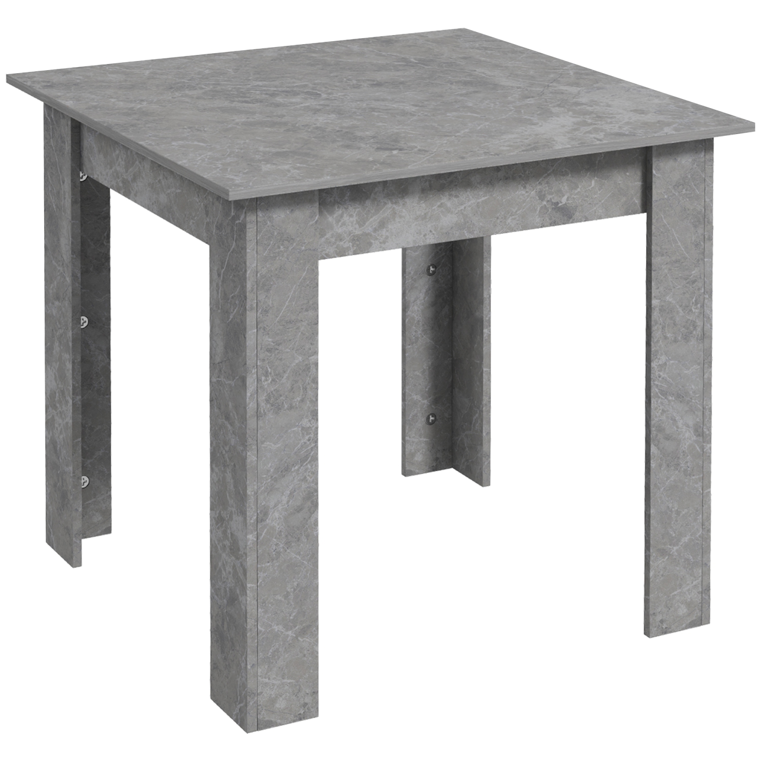 HOMCOM Square Dining Table for 2, Modern Kitchen Table with Faux Concrete Effect, Non-slip Foot Pads for Living Room, Dining Room, Cement Grey