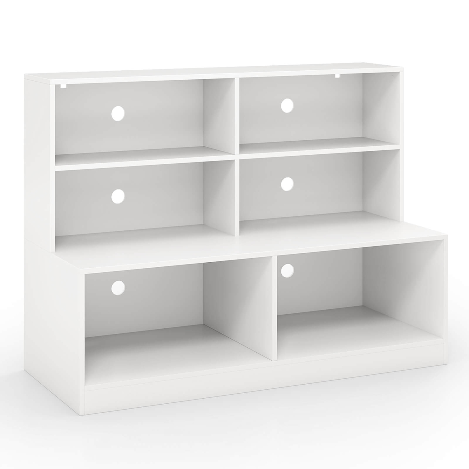 Costway Entryway Shoe Cabinet 2-in-1 Storage Cabinet & Shoe Bench Combo for Living Room