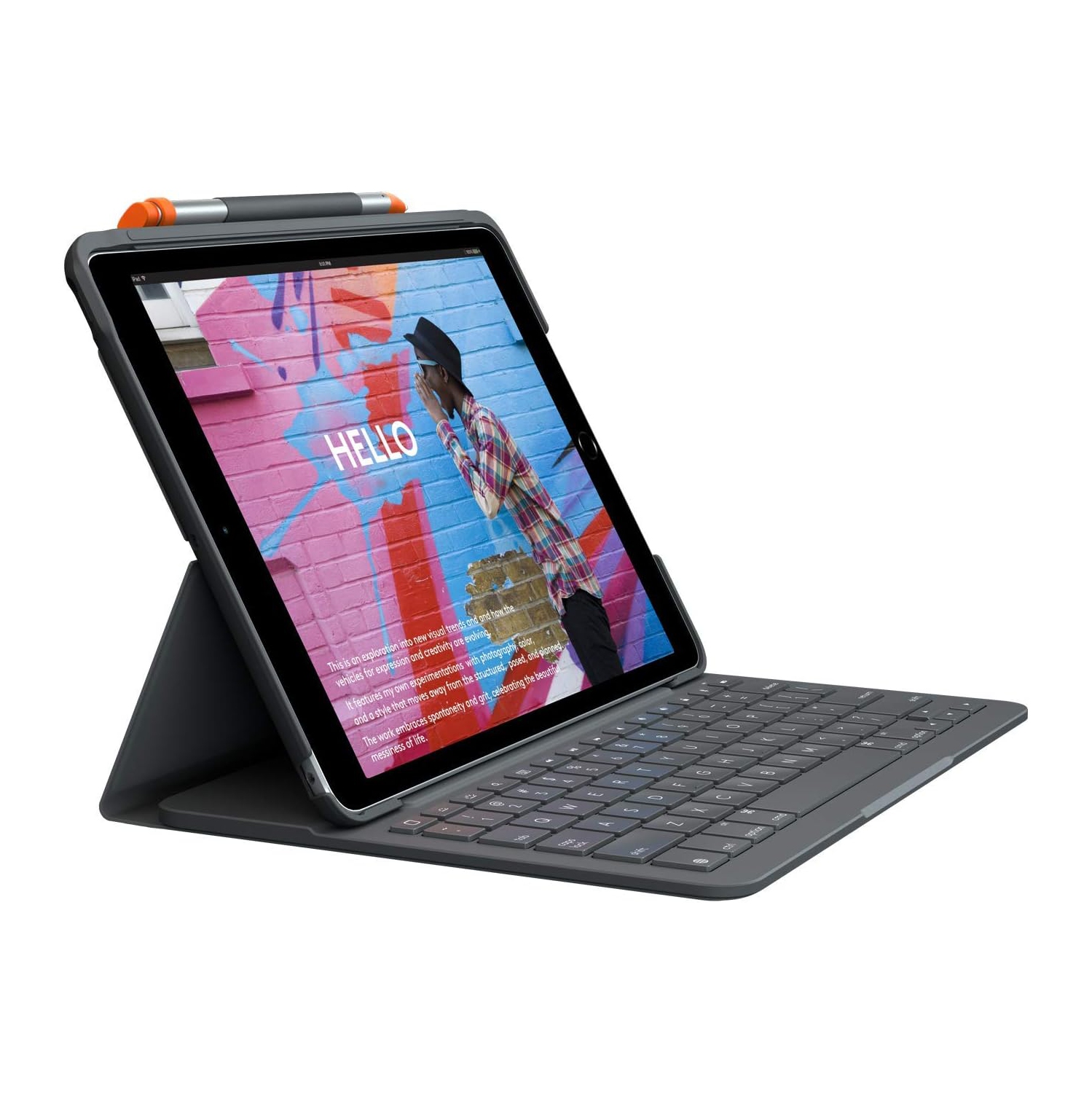 Refurbished - Logitech Slim Folio Keyboard Case for iPad Air (3rd gen) - Graphite (920-009482)