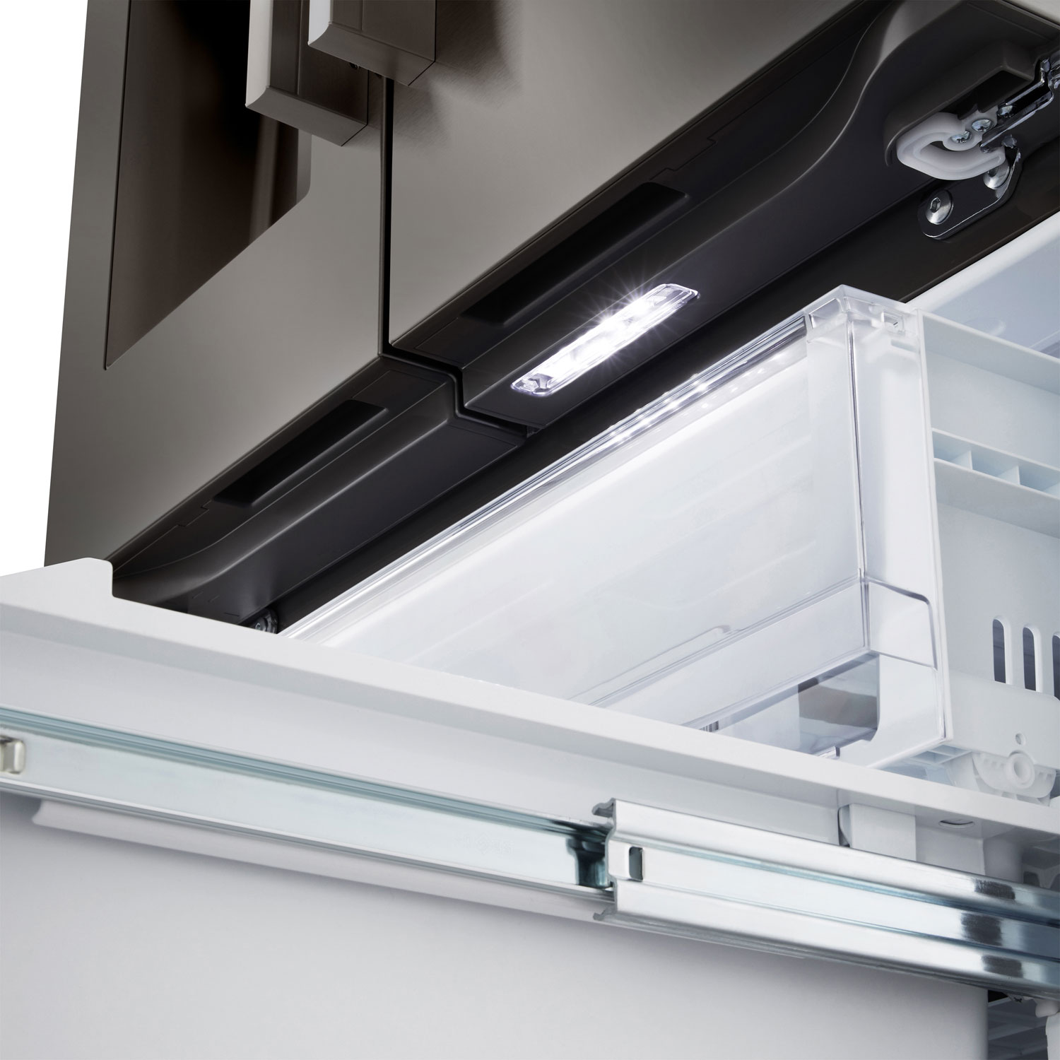 Réfrigérateur à deux portes 25,1 pi³ 36 po avec distributeur d'eau et de glaçons de LG - Acier inoxydable noir