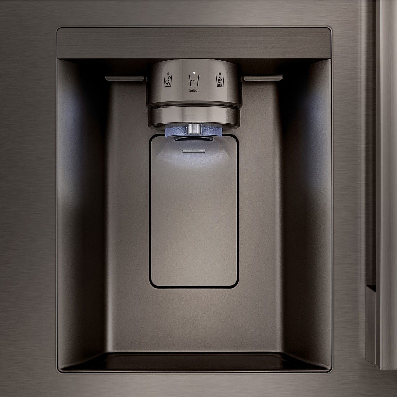 Réfrigérateur à deux portes 25,1 pi³ 36 po avec distributeur d'eau et de glaçons de LG - Acier inoxydable noir