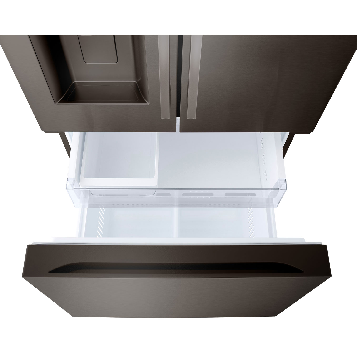 Réfrigérateur à deux portes 25,1 pi³ 36 po avec distributeur d'eau et de glaçons de LG - Acier inoxydable noir