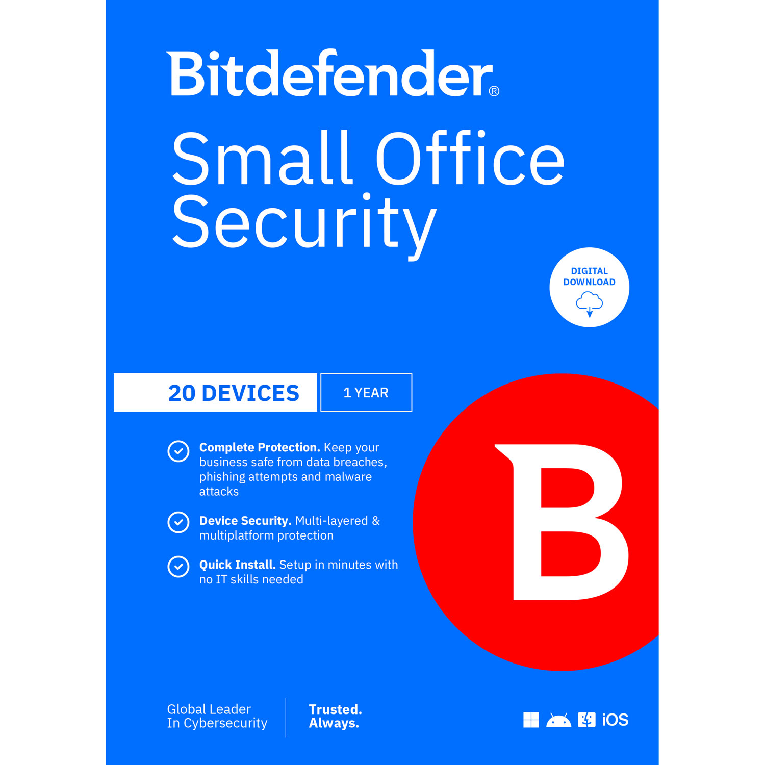 Bitdefender Small Office Security - 20 Device - 20 User - 1 Year - Digital Download