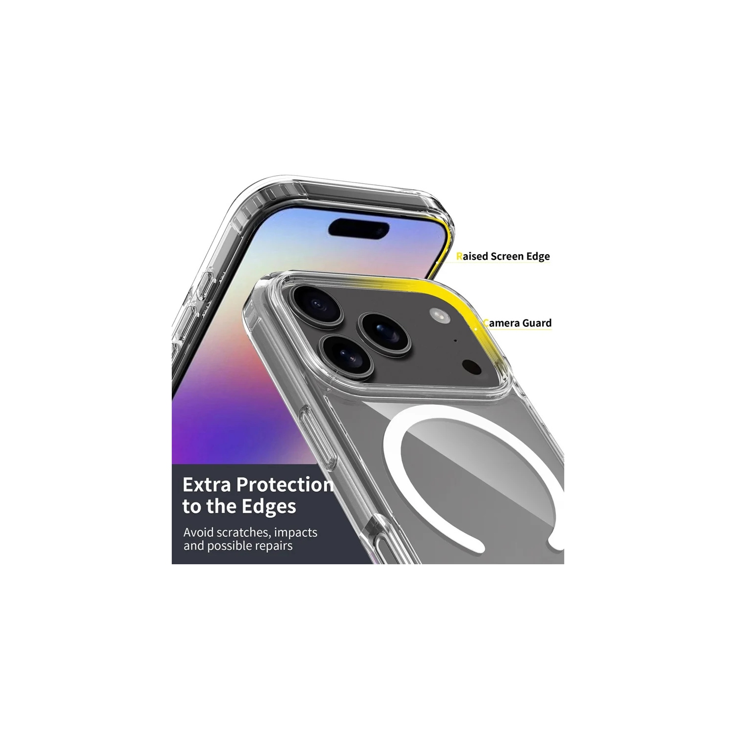 [CS] Hybrid TPU Magnetic MagSafe Case Back Cover for iPhone 17 Pro, Clear