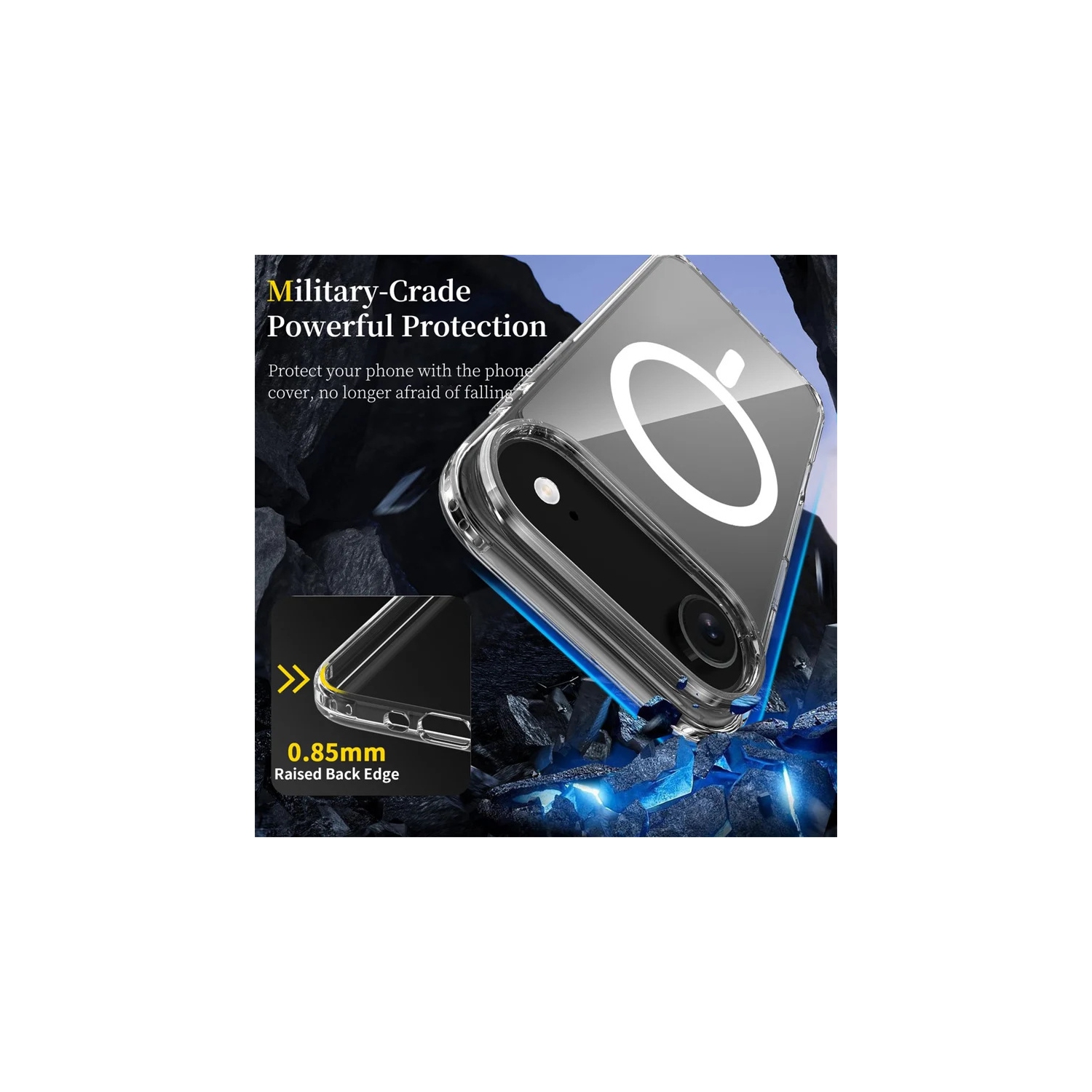 [CS] Hybrid TPU Magnetic MagSafe Case Back Cover for iPhone 17 Air, Clear