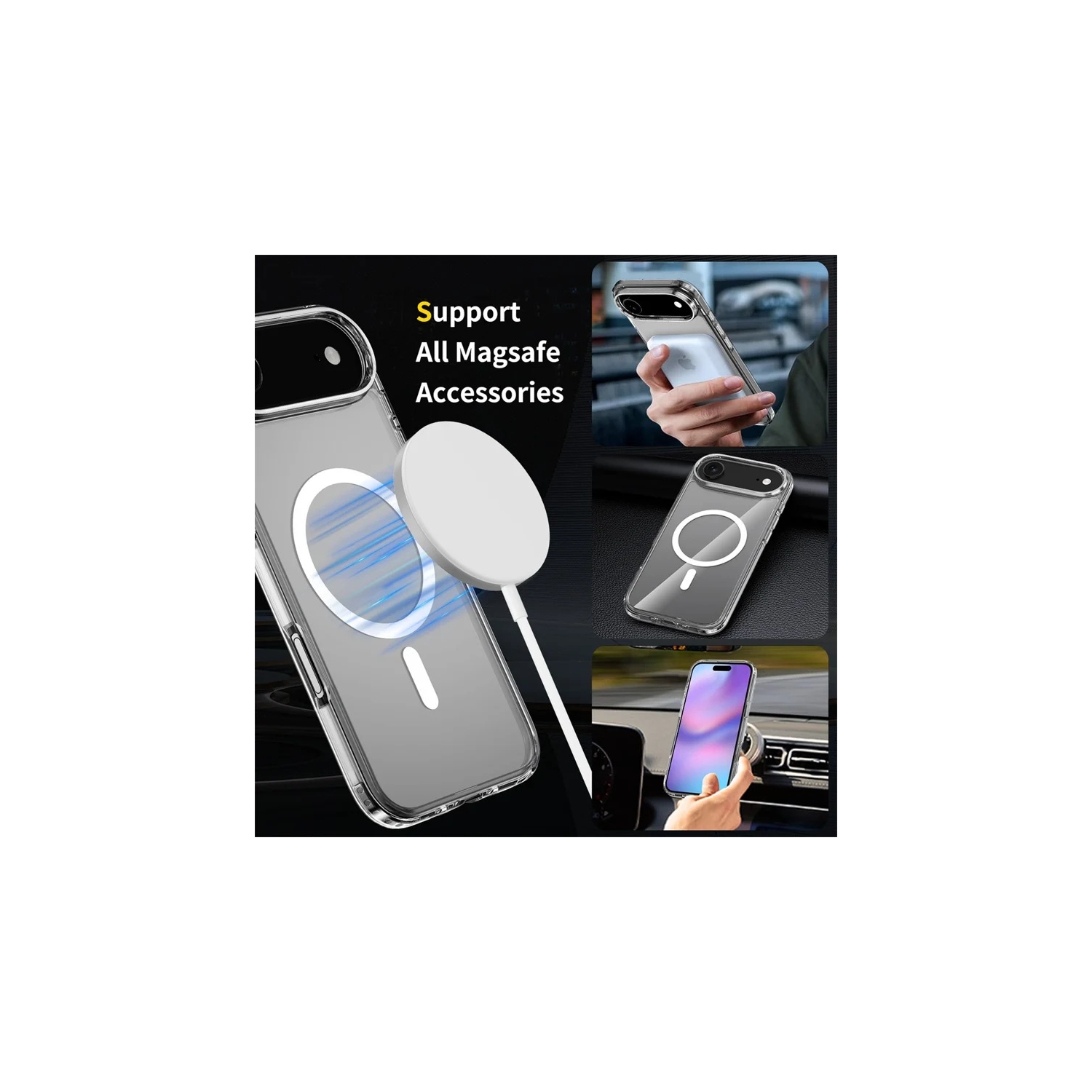 [CS] Hybrid TPU Magnetic MagSafe Case Back Cover for iPhone 17 Air, Gold