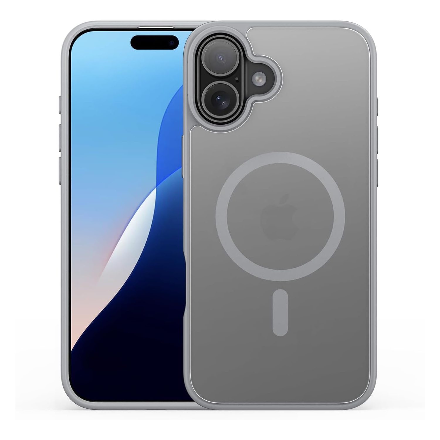 [CS] Étui magnétique en silicone mat avec MagSafe pour iPhone 17, gris