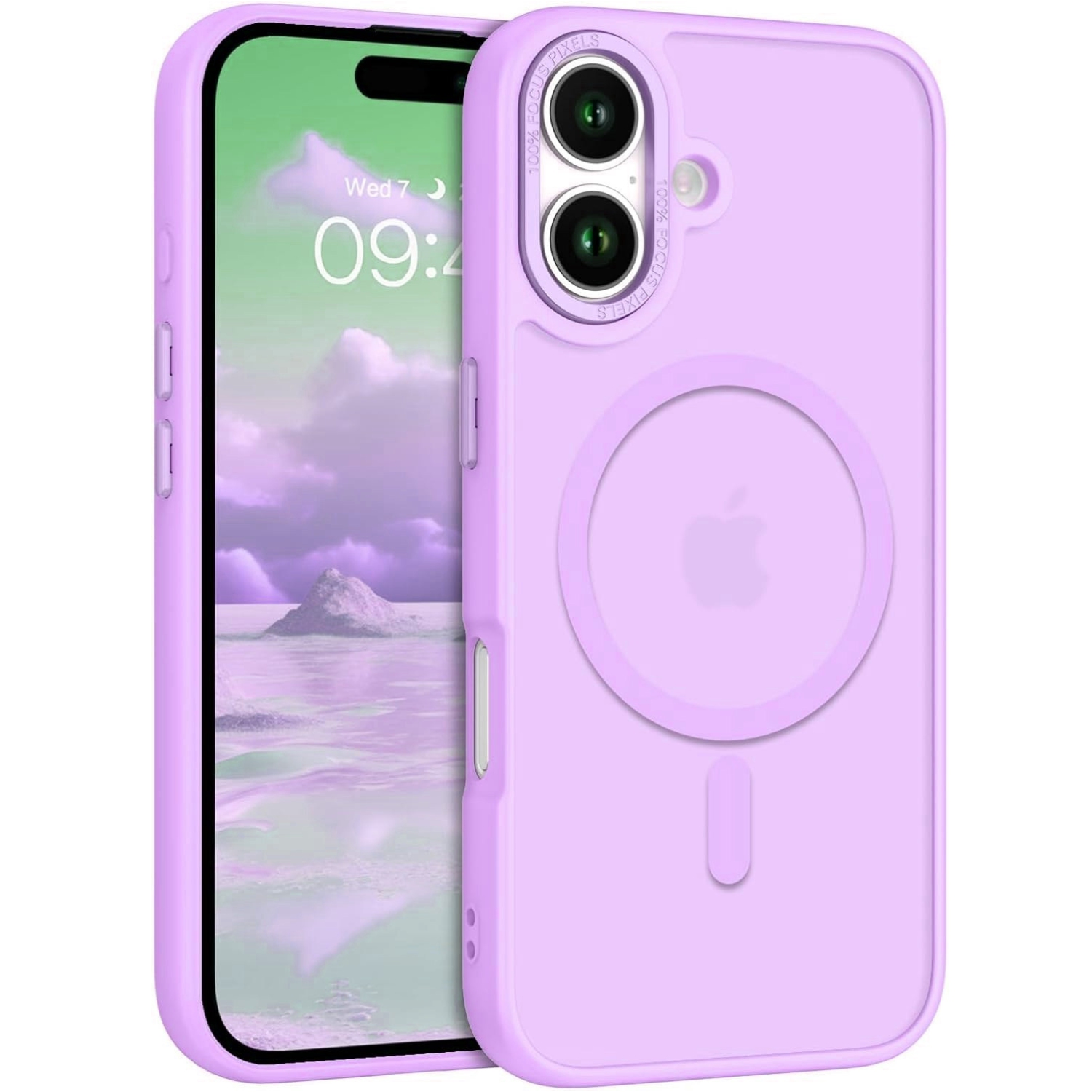 [CS] Matte Silicone Hybrid Magnetic MagSafe Case Cover for iPhone 17, Light Purple