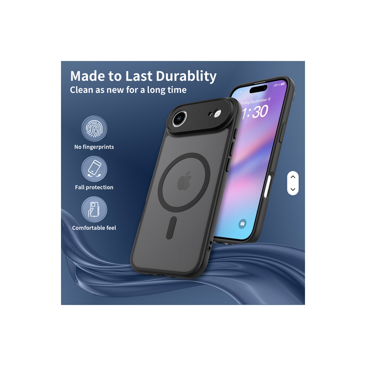 [CS] Matte Silicone Hybrid Magnetic MagSafe Case Cover for iPhone 17 Air, Grey