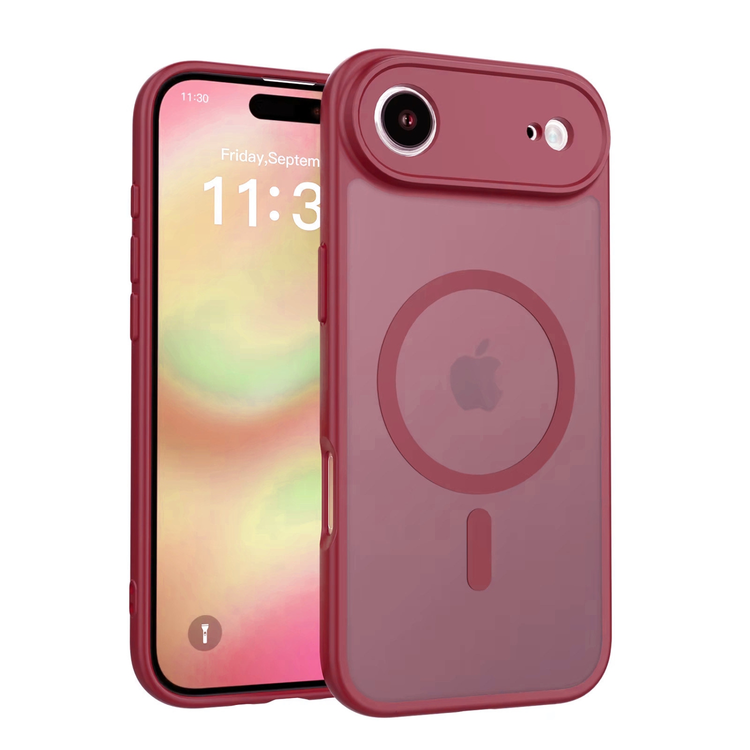 [CS] Matte Silicone Hybrid Magnetic MagSafe Case Cover for iPhone 17 Air, Wine