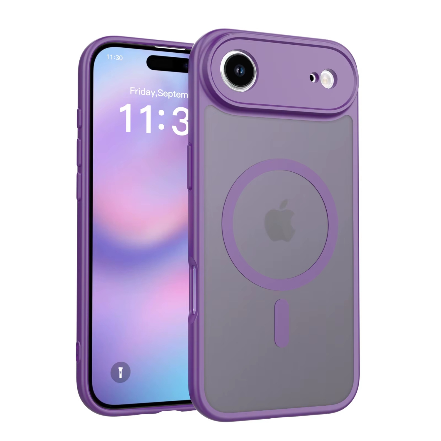[CS] Matte Silicone Hybrid Magnetic MagSafe Case Cover for iPhone 17 Air, Dark Purple