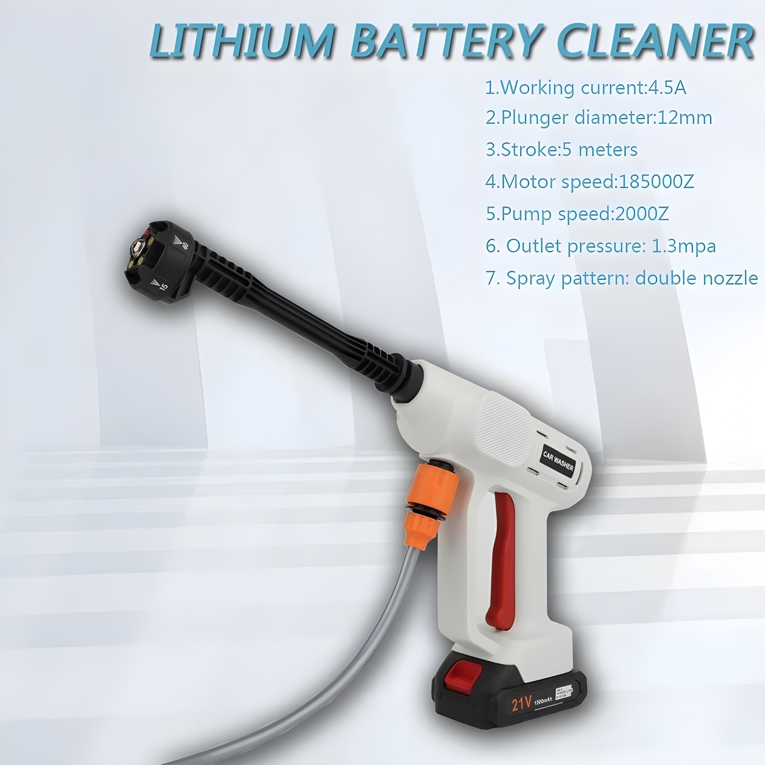 Pulvérisateur électrique sans fil, outil de nettoyage haute pression pour lave-auto 500&nbsp;lb/po²