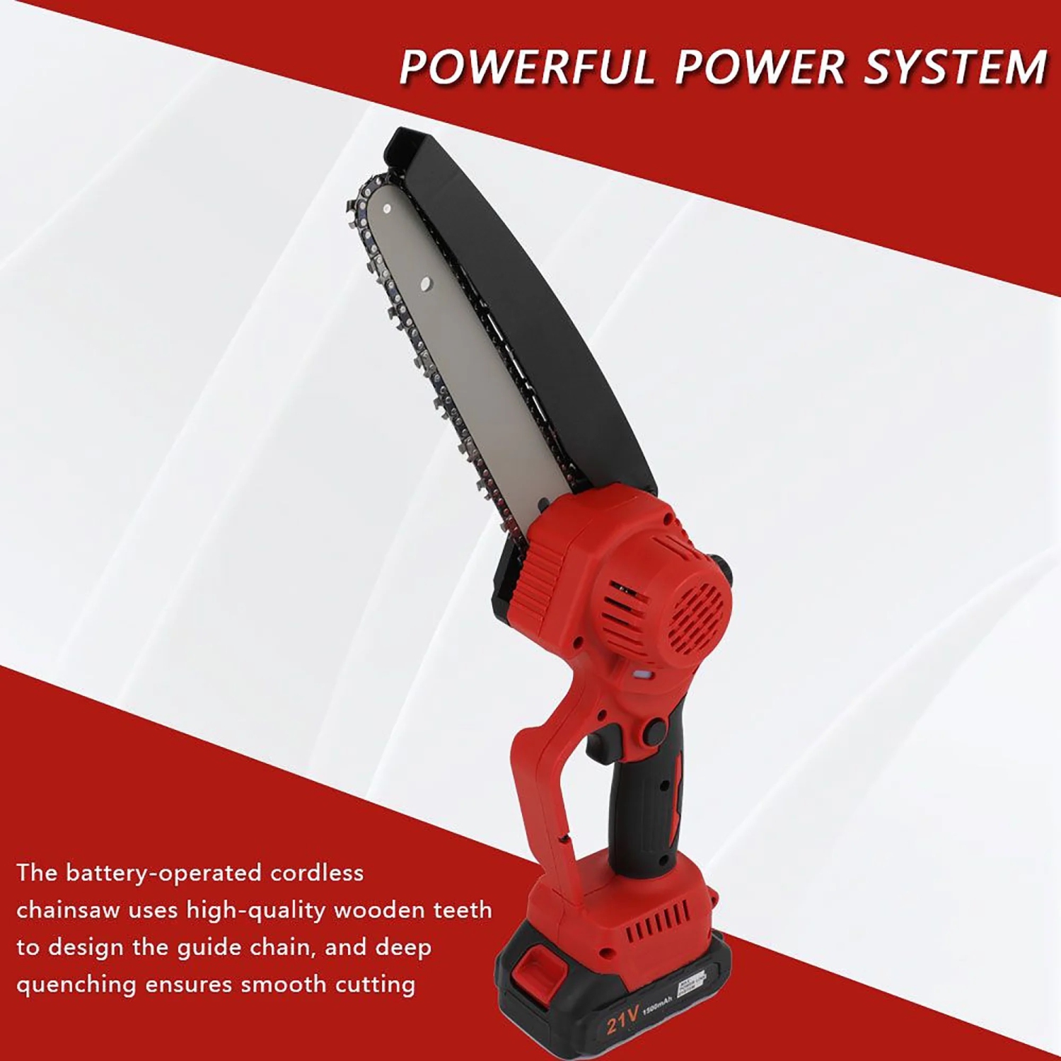 8" inch Mini Chainsaw, 21V Cordless Electric Chainsaw with Brushless Motor, Battery, Carry Case for Tree Trimming, Woodcutting, Pruning