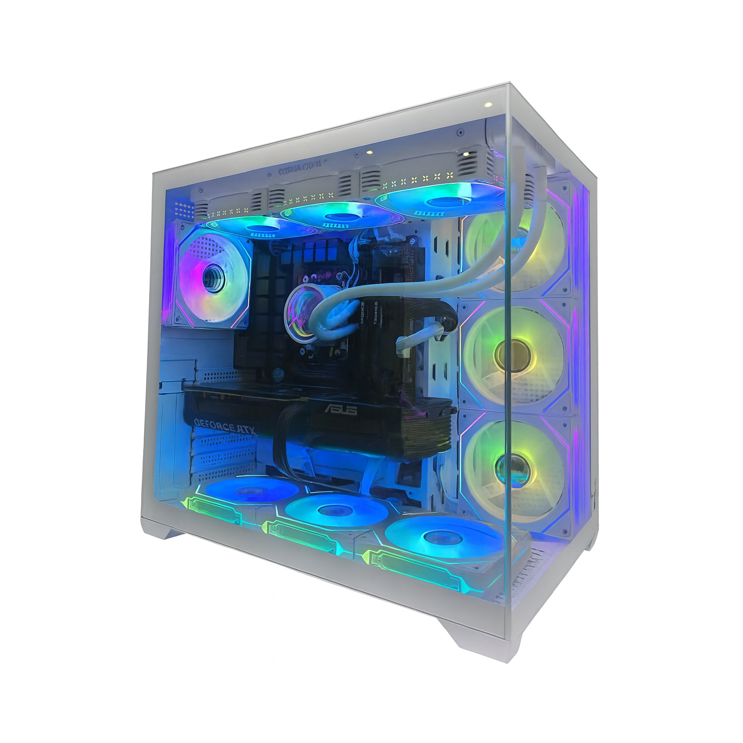 PcTech Gaming PC - AMD Ryzen 5 7600X3D 32G DDR5 Ram NVIDIA RTX 5060 - 1TB M.2 NVMe SSD- Win11 Pro, White