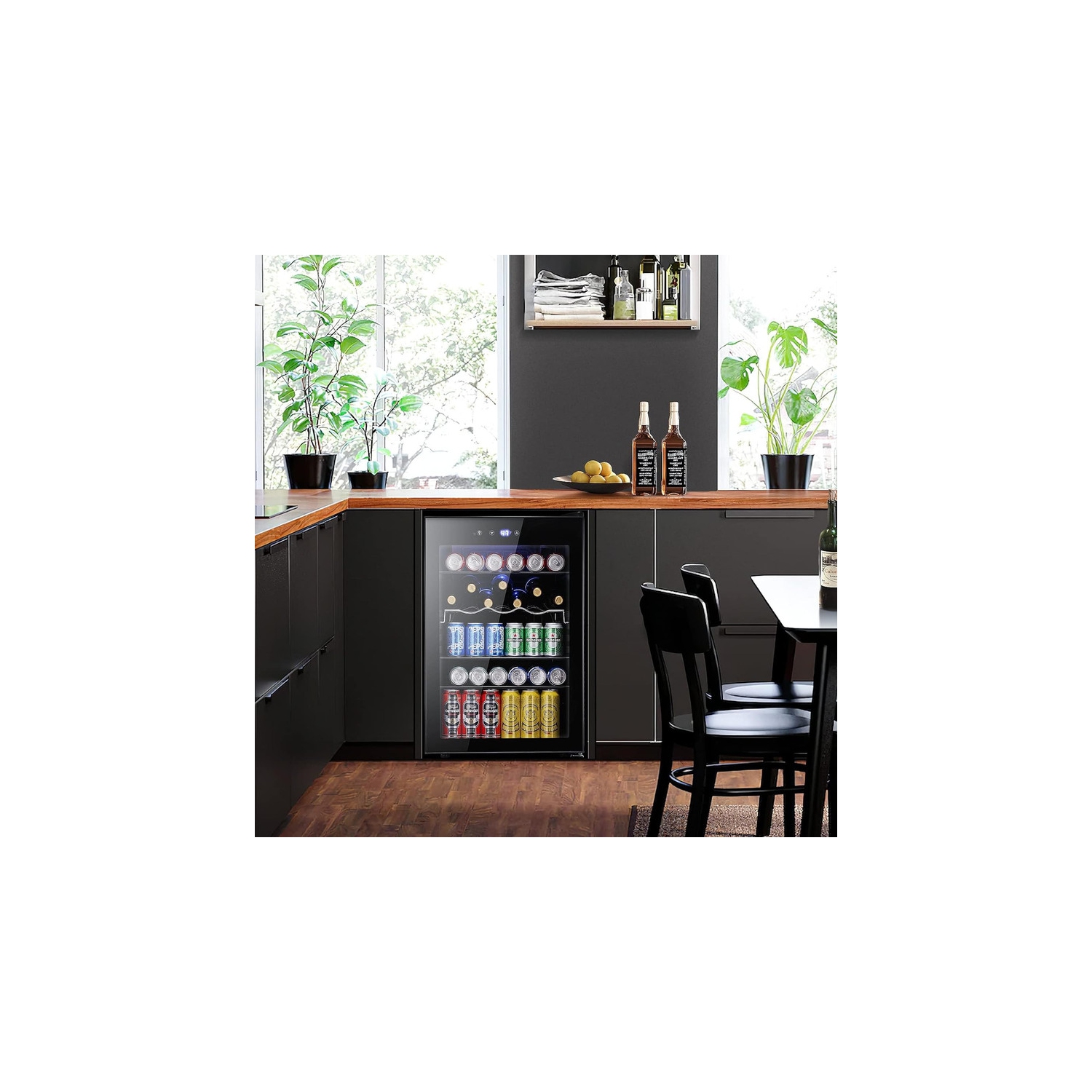 4.5 Cu. Ft. Mini Beverage Fridge – Holds 150 Cans of Soda, Beer, or Wine, Adjustable Removable Shelves, Compact Drink Cooler for Office or Bar