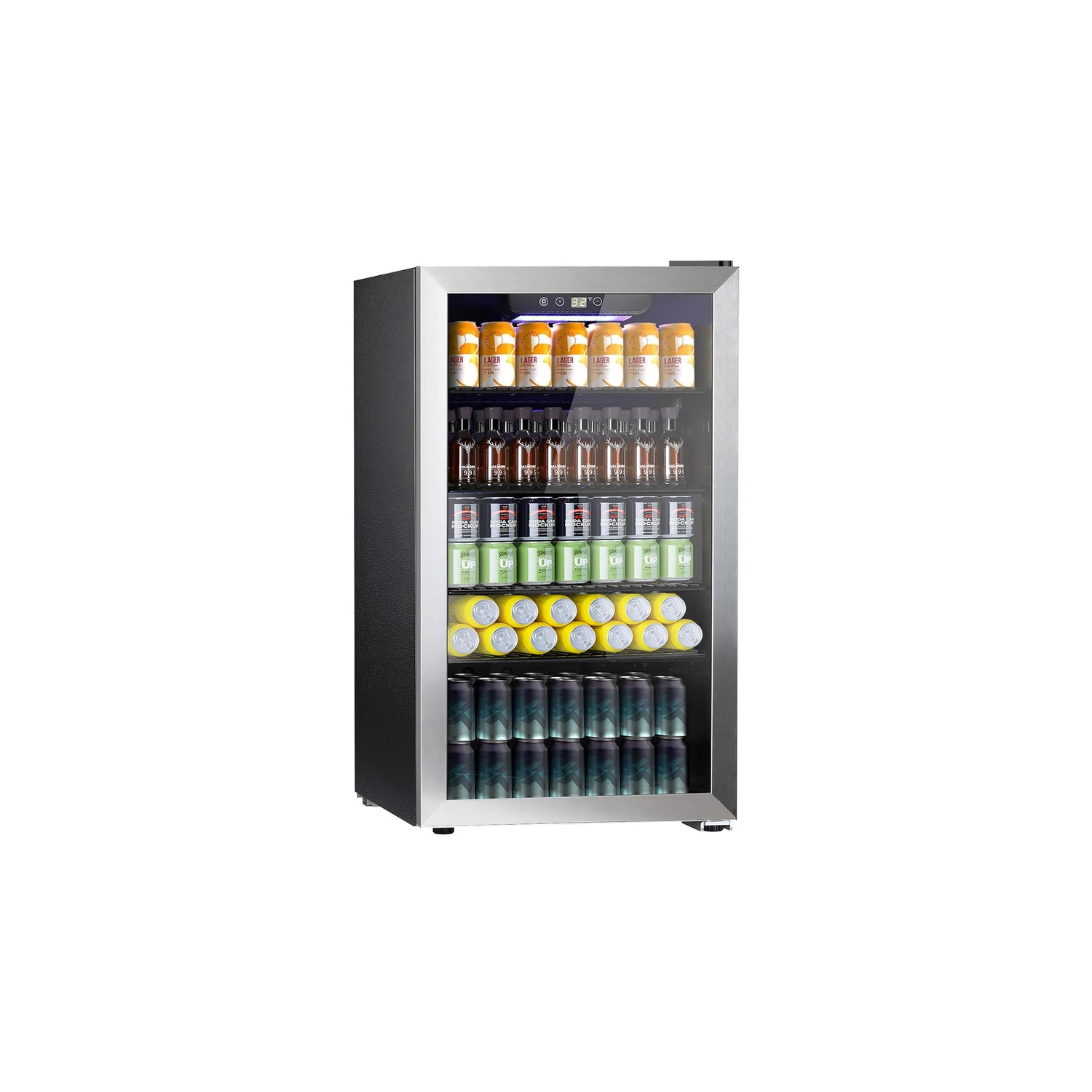 Mini réfrigérateur à boissons 3,3&nbsp;pi³ – peut contenir 125 canettes et tablettes amovibles, noir, idéal pour le bureau, le bar ou usage à domicile