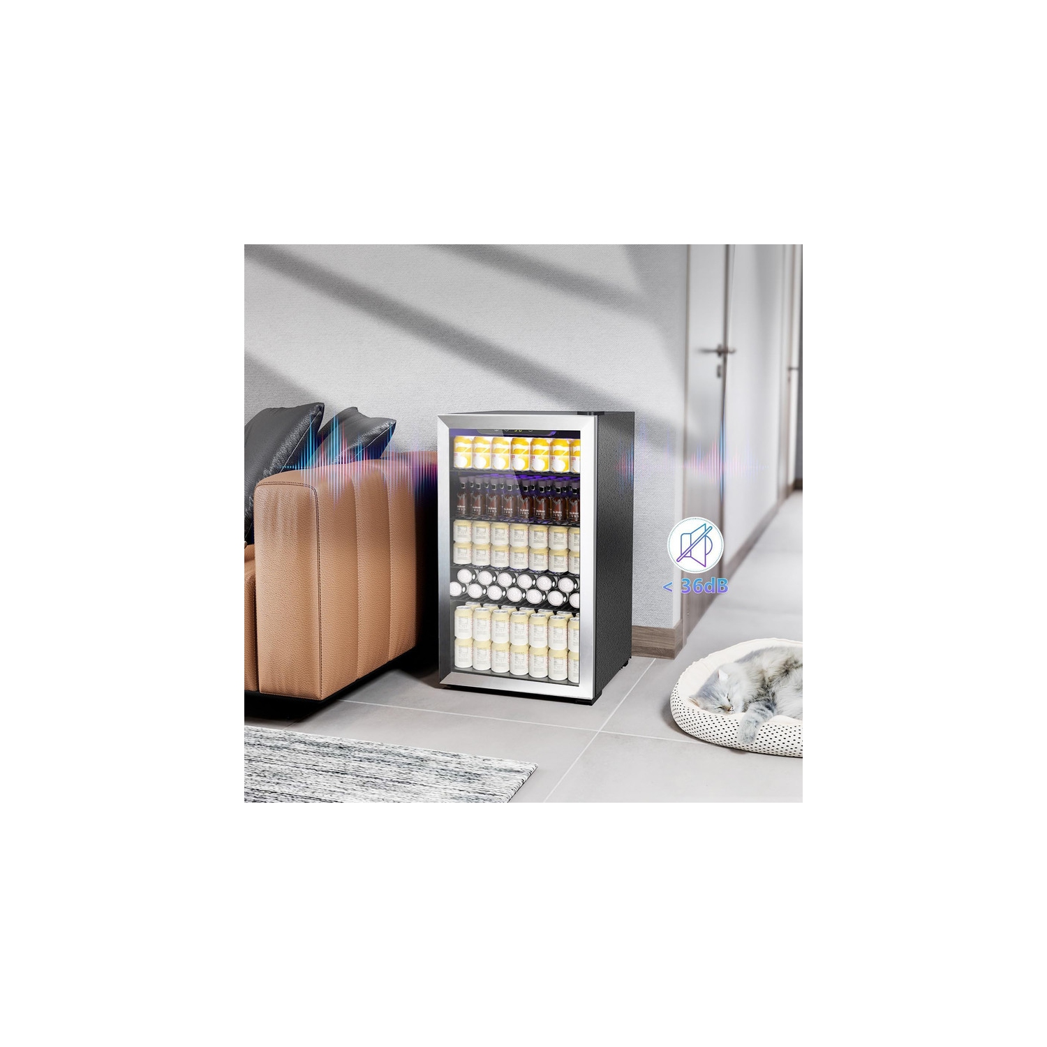 Mini réfrigérateur à boissons 3,3&nbsp;pi³ – peut contenir 125 canettes et tablettes amovibles, noir, idéal pour le bureau, le bar ou usage à domicile