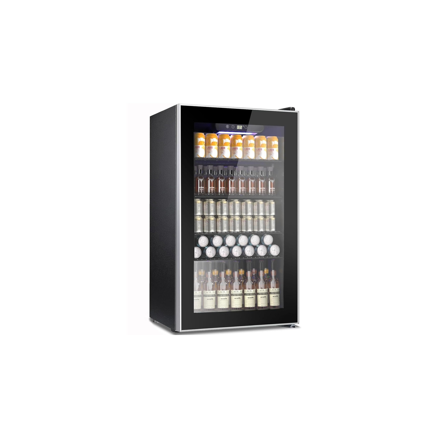 Réfrigérateur à boissons, mini réfrigérateur pour 120 canettes avec porte en verre pour boissons gazeuses, bières ou vins, distributeur de petites