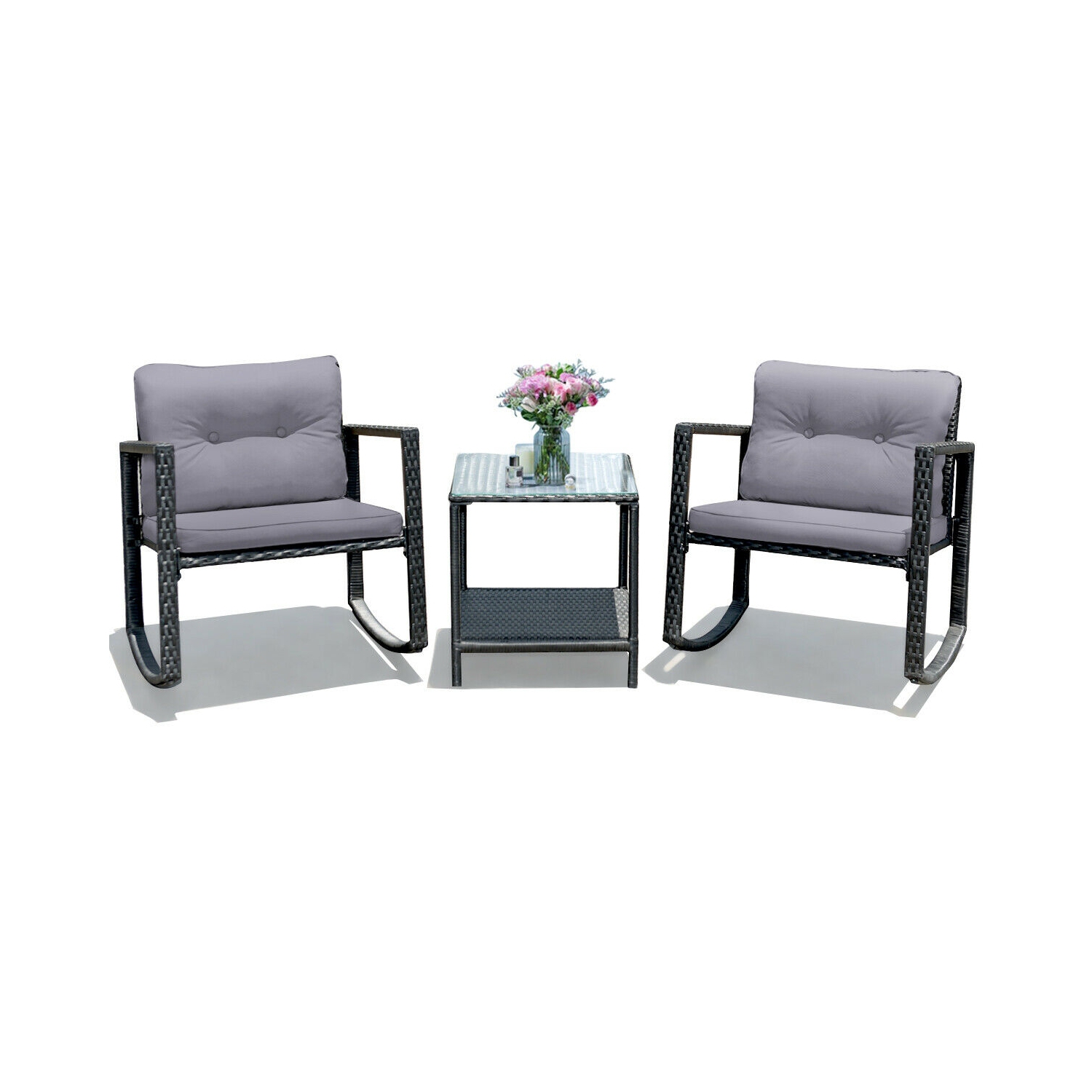 Adjustable height record player table with storage for living room or bedroom