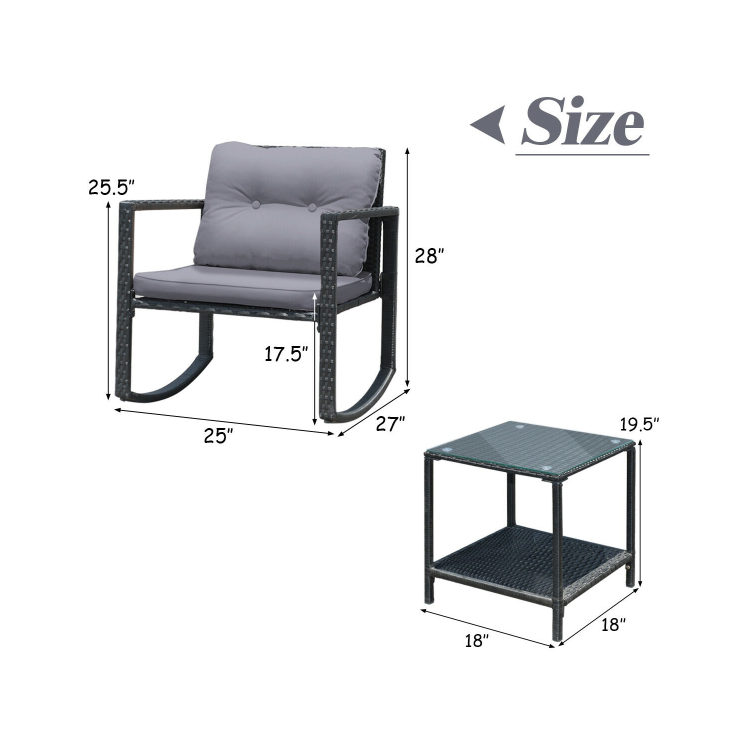 Adjustable height record player table with storage for living room or bedroom