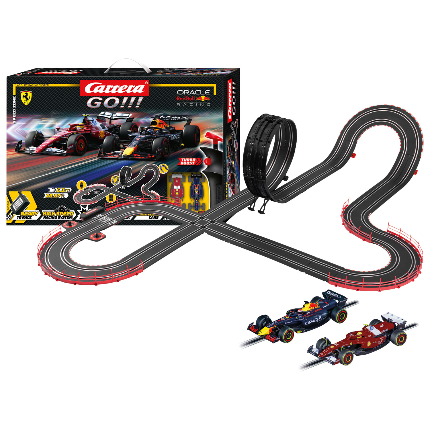 Carrera GO!!! Jeu de course analogique à échelle 1:43 avec voitures à fente