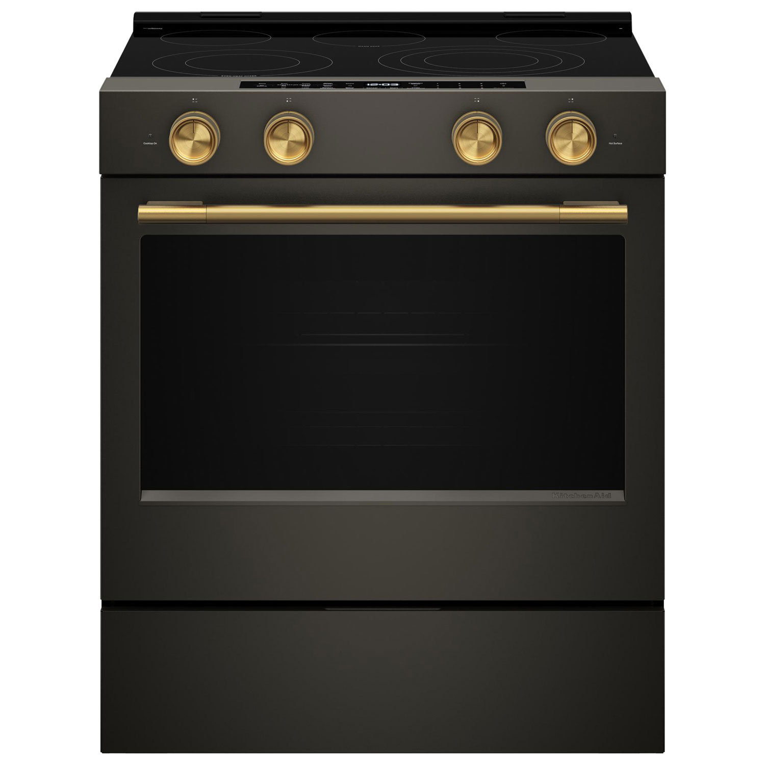 Trousse 5 pièces avec poignée et boutons pour cuisinière électrique encastrable à convection de KitchenAid - Laiton