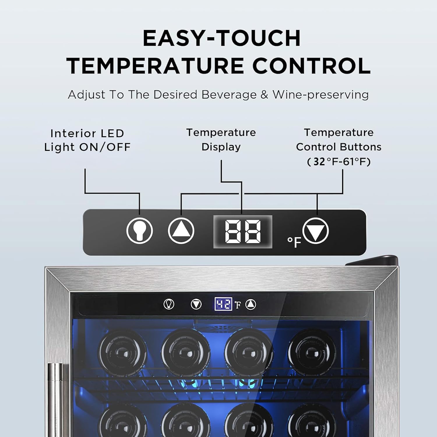 Réfrigérateur autonome pour 37 bouteilles de ZAFRO, porte en verre réversible en acier inoxydable, réfrigérateur pour 145 canettes, 4,5&nbsp;pi³