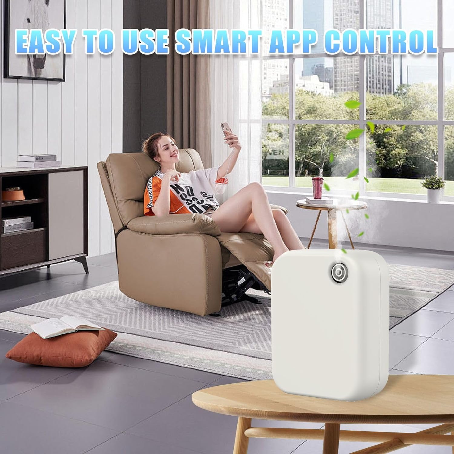 Waterless Diffuser,Essential Oil Diffusers with Bluetooth Control,Air Freshener Home Fragrance Diffuser,Wall Mounted & Lay Flat Scent Air Machine for