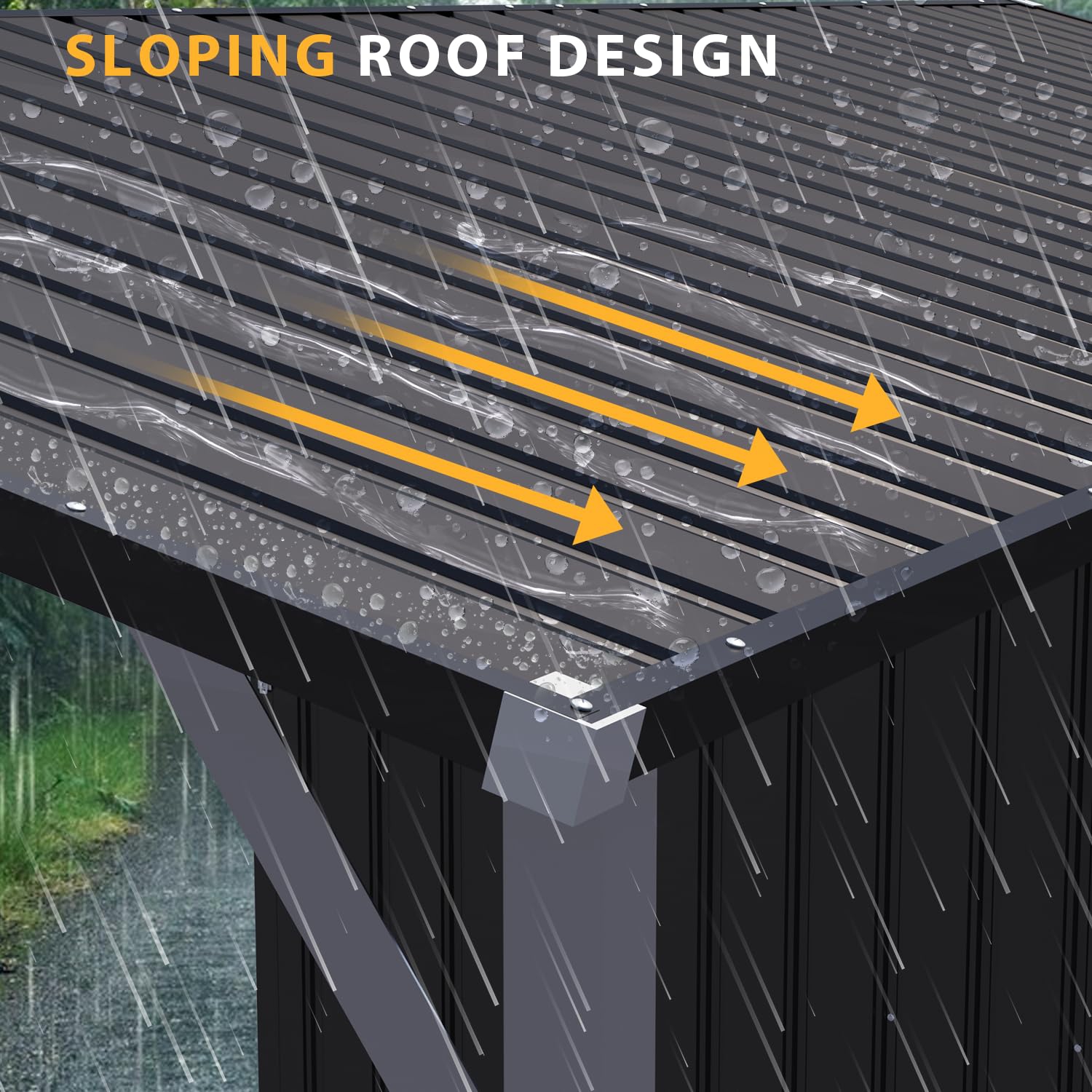 Remise extérieure ouverte 2-en-1 AECOJOY, remises 3x5 et rangement extérieur 15 po² Pi couvert