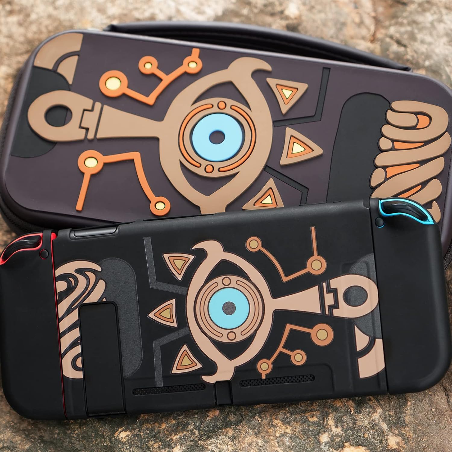 T Carrying Case Accessories for Switch,Portable Travel Case with Soft Protective Case, Screen Protectors and Thumb Grip caps, Black