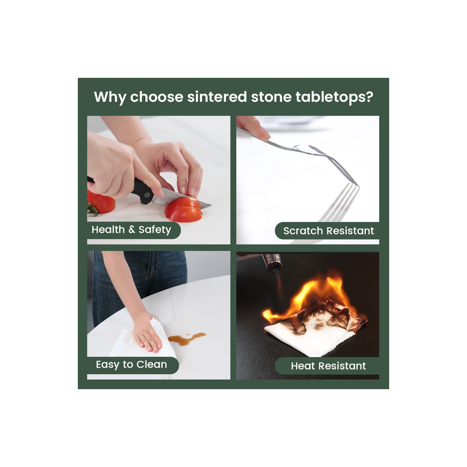 POVISON Hobart - Rectangular Sintered Stone Dining Table 63" with Black and Bronze