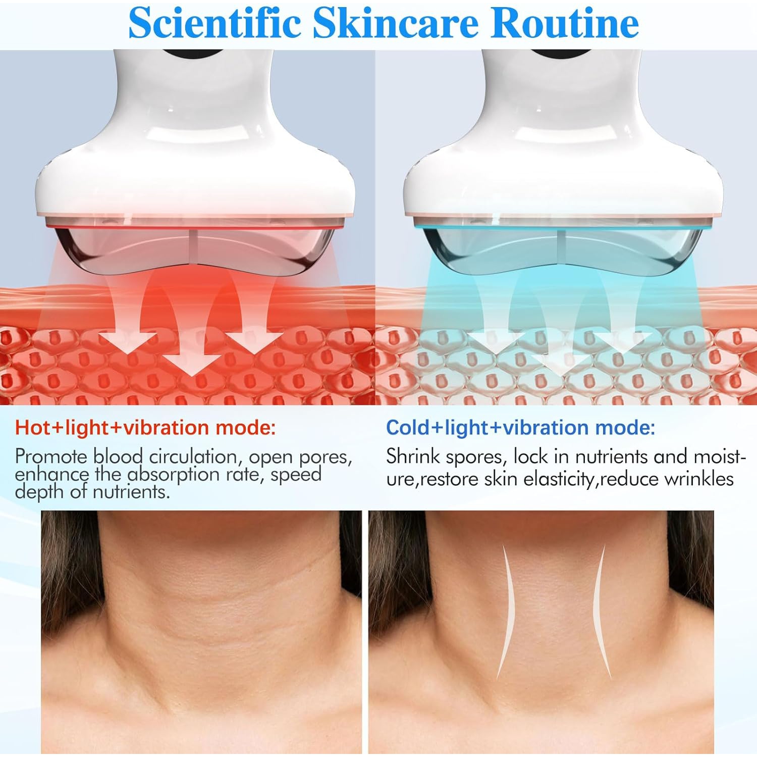 Cold Heat Facial Massager Red Light Therapy for Face Neck Eye Lifting Firming Depuffing,7-in-1 LED Facial Sculptor Skin Care Electric Lift Device